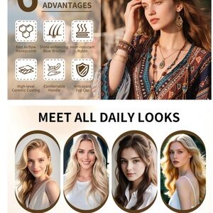 4 Pieces BarberTop Gold/black Round Ceramic and Ionic Blowout Brush Set